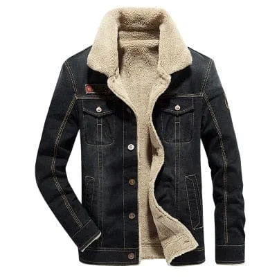 Thick Warm Winter Denim Jacket For Men