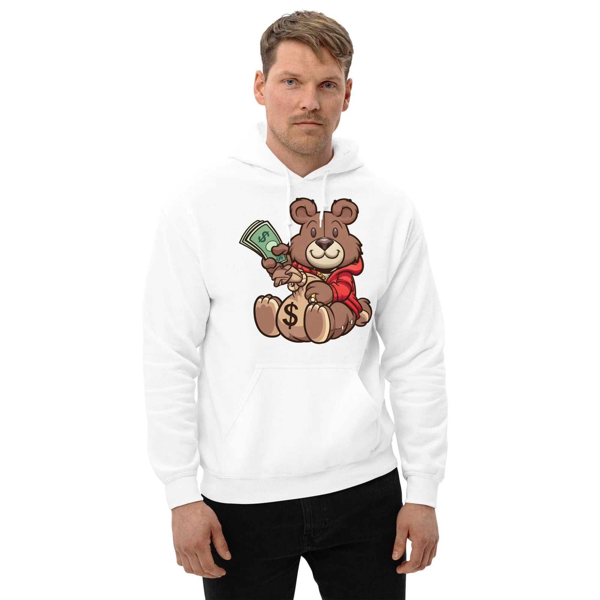 Urban Hoodie Teddy Bear Hussler Blended Heavyweight Direct To Garment Printed Unisex Pullover