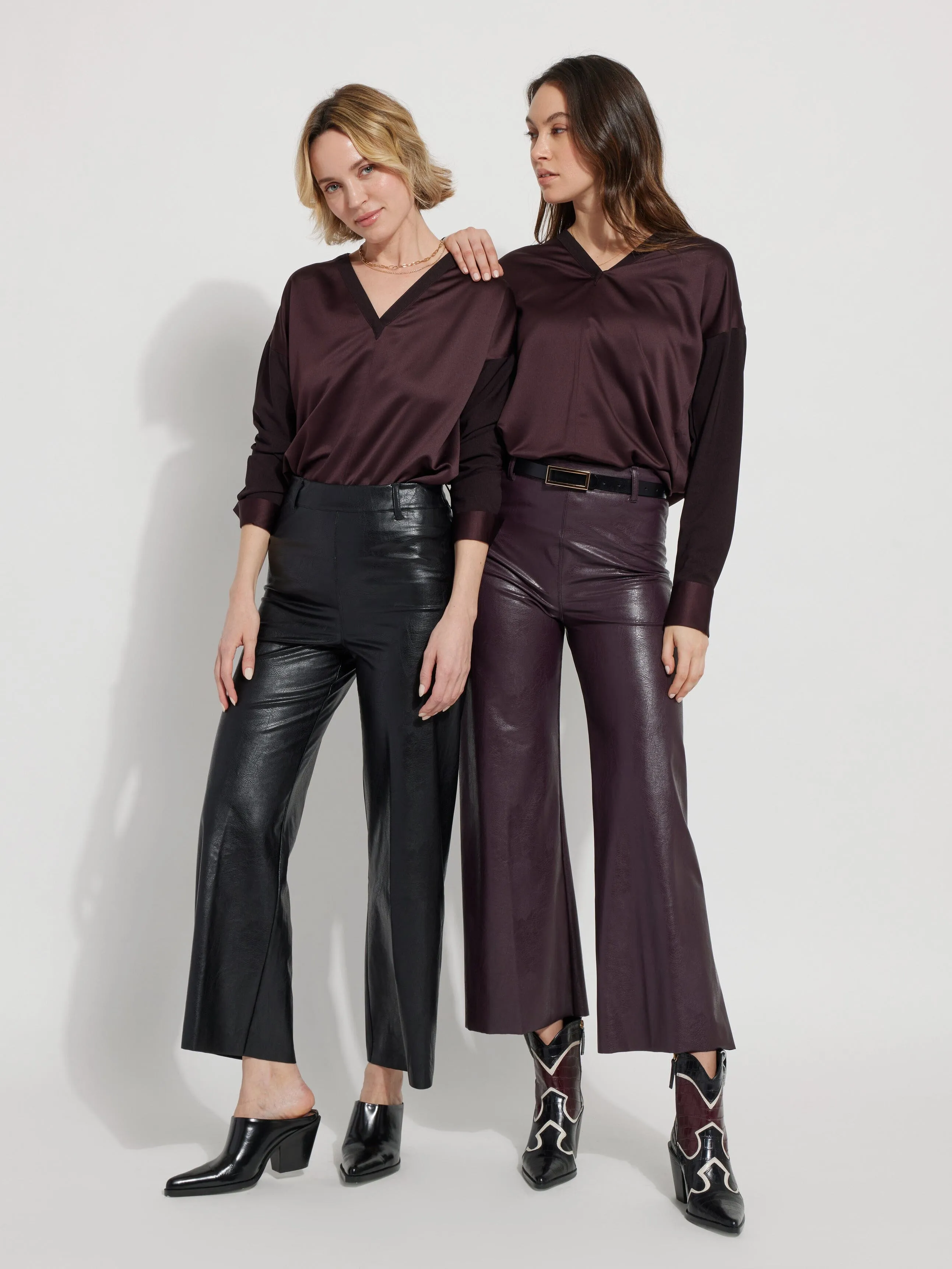 Vegan Leather Wide Leg (28" Inseam)