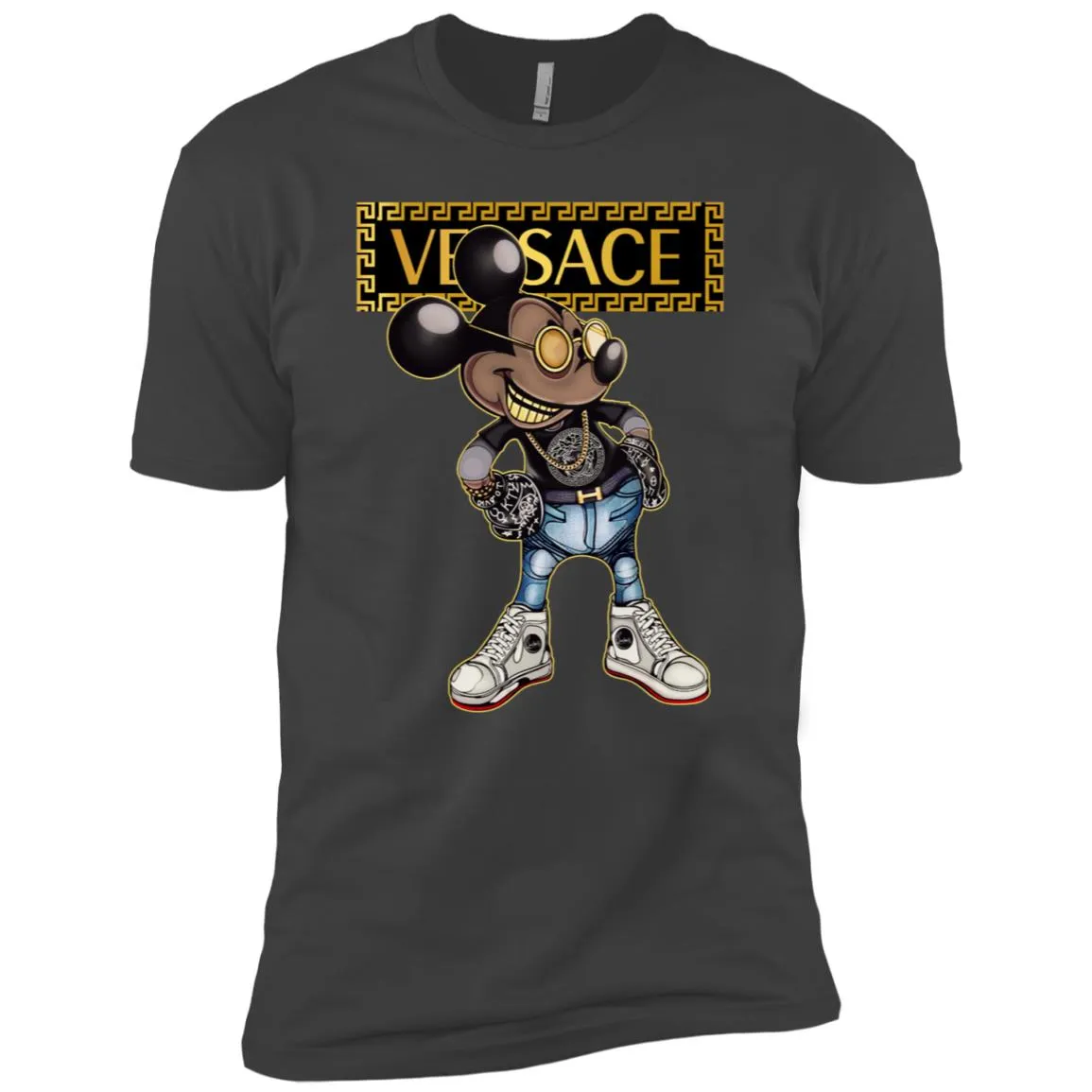 Versace Mickey Mouse Cartoon T-shirt Men Short Sleeve T-Shirt