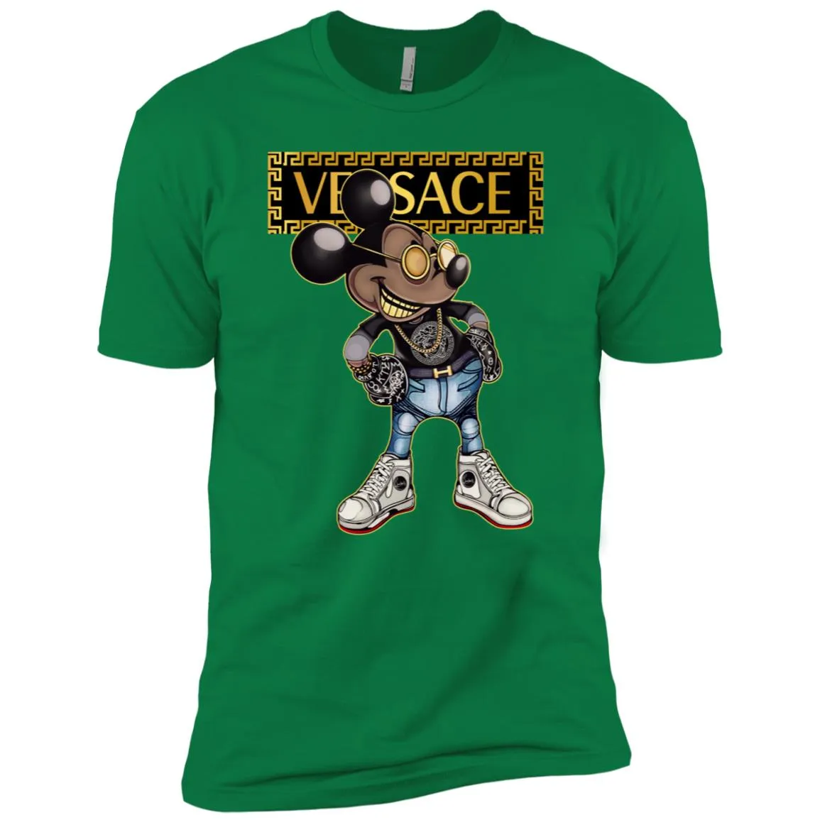 Versace Mickey Mouse Cartoon T-shirt Men Short Sleeve T-Shirt