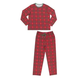 Vintage Holiday Plaid Adult- Loungewear Set W/ Pockets