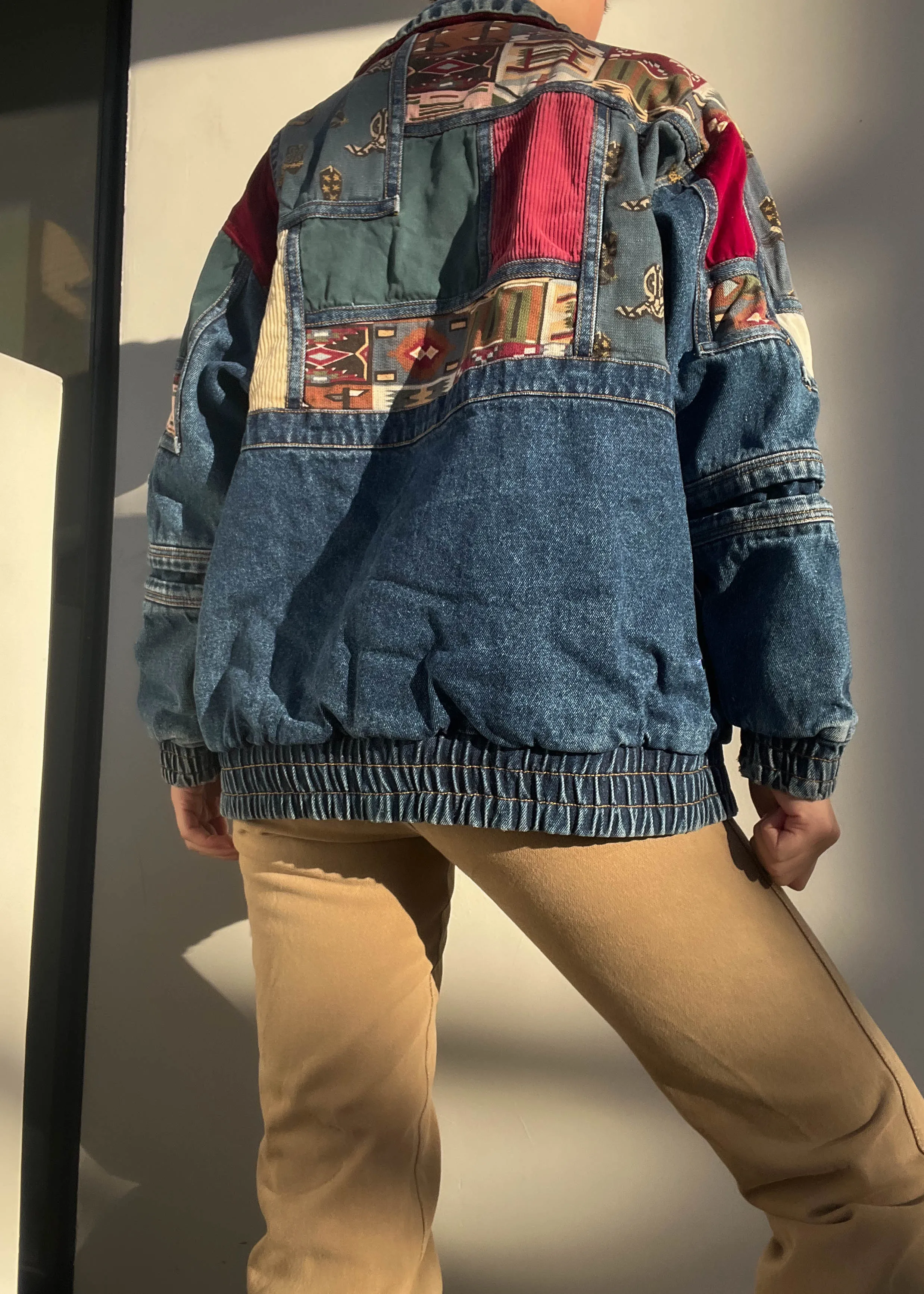 Vintage Patchwork Denim Jacket (S)