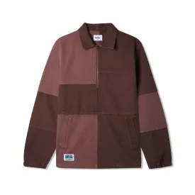 Washed Canvas Patchwork Jacket, Washed Burgundy