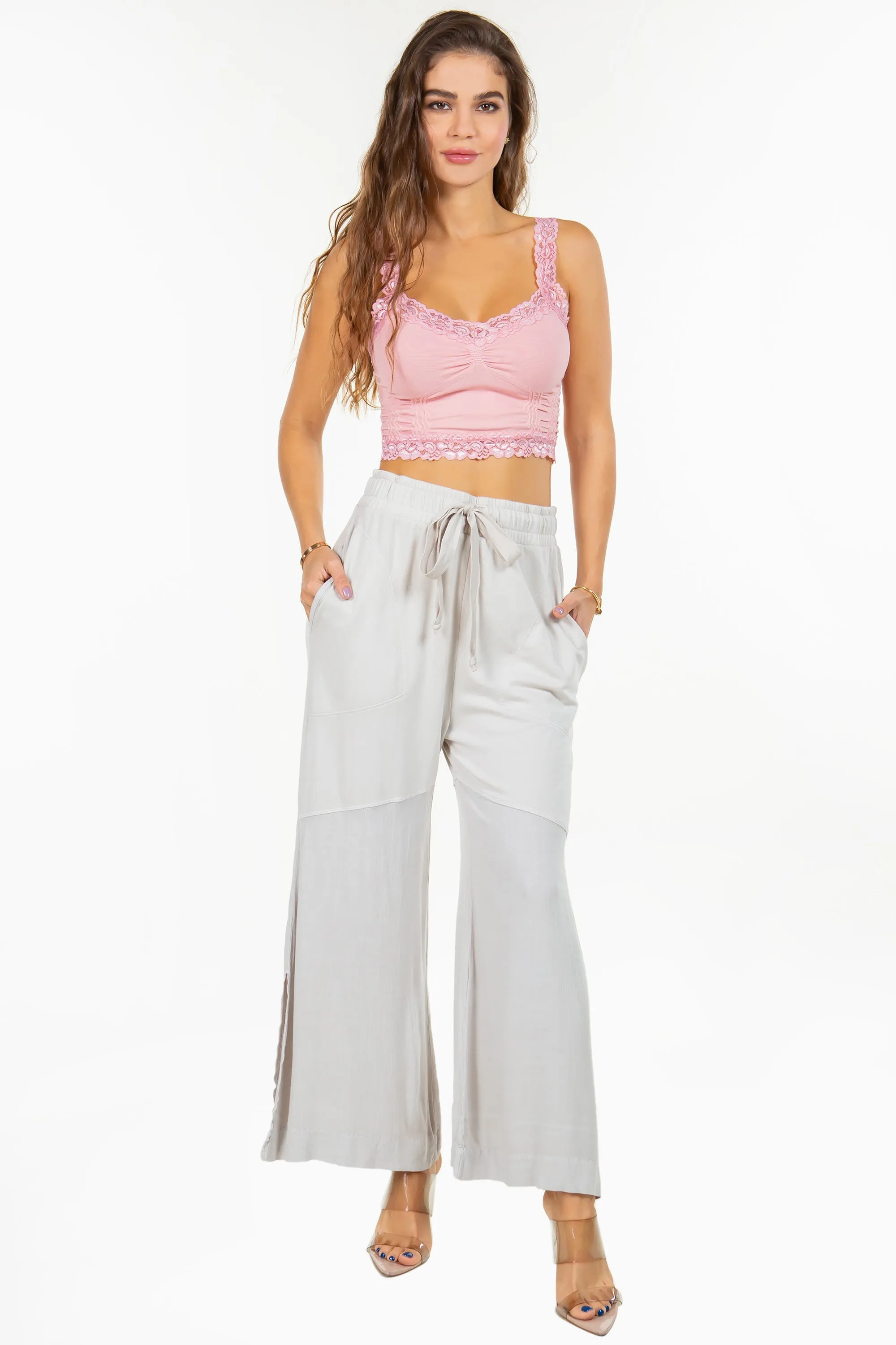 Wide-Leg Terry Lounge Pants