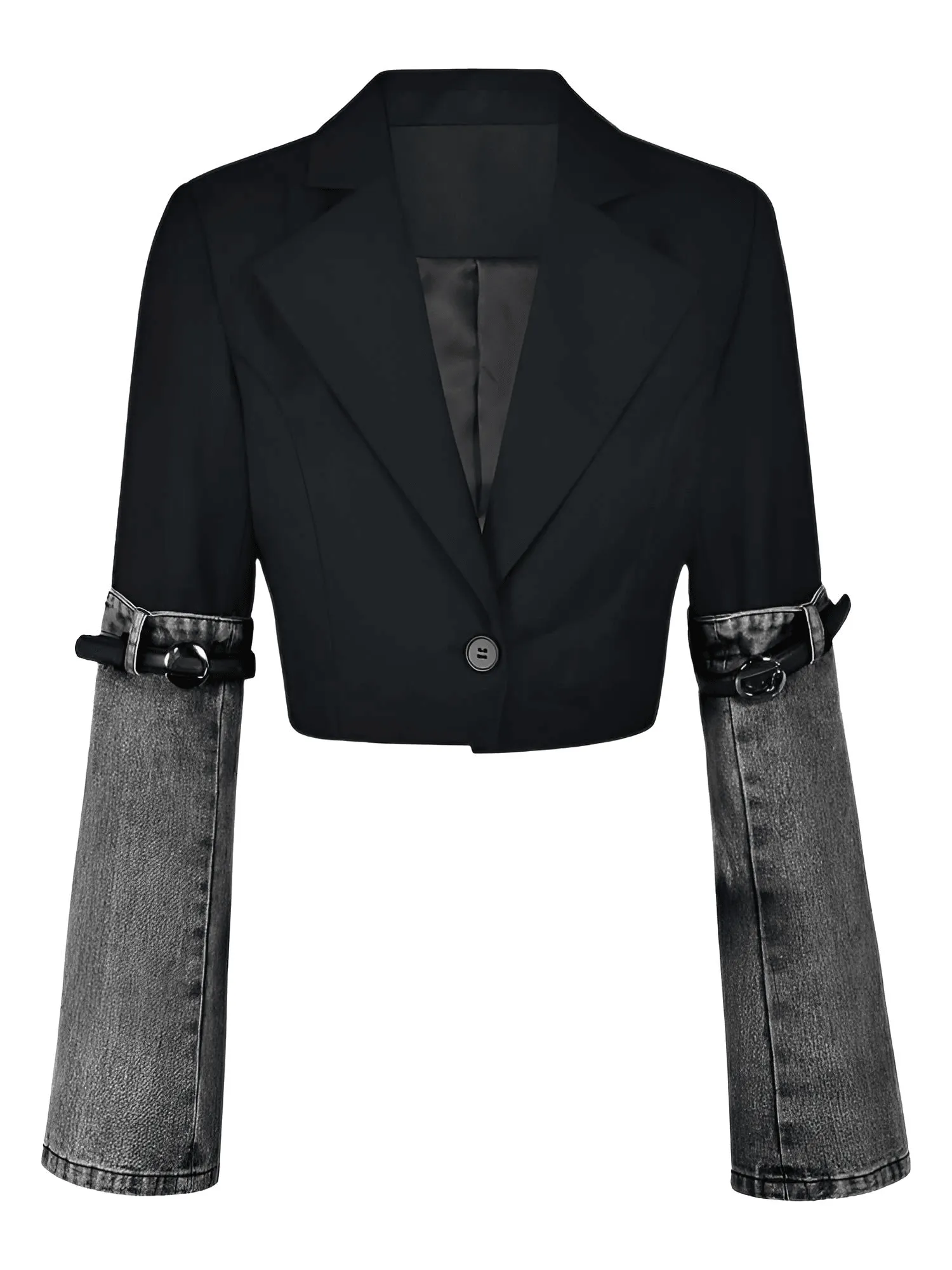 Women's Denim Patchwork Blazer