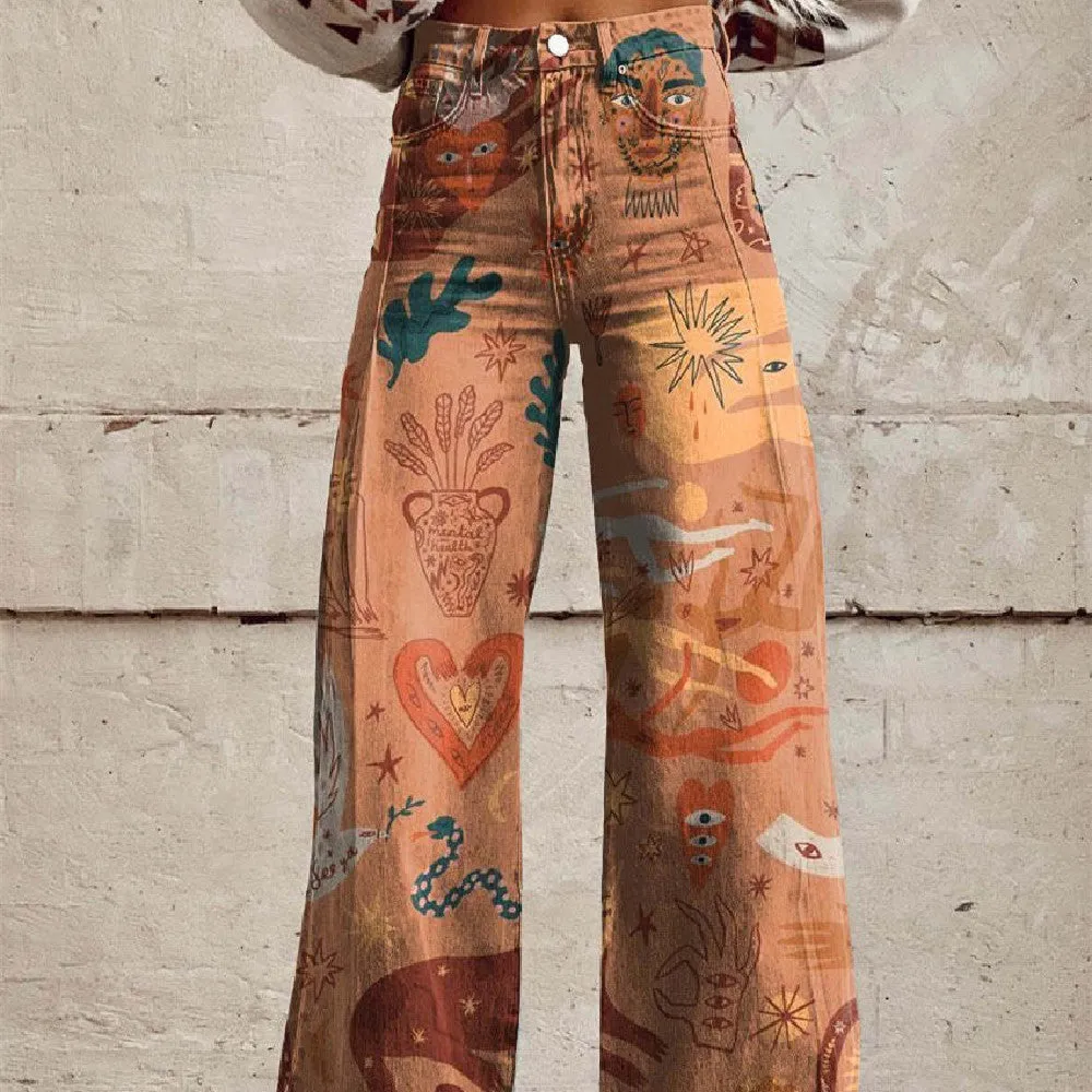 Women's Printed Plus Size Casual Pants