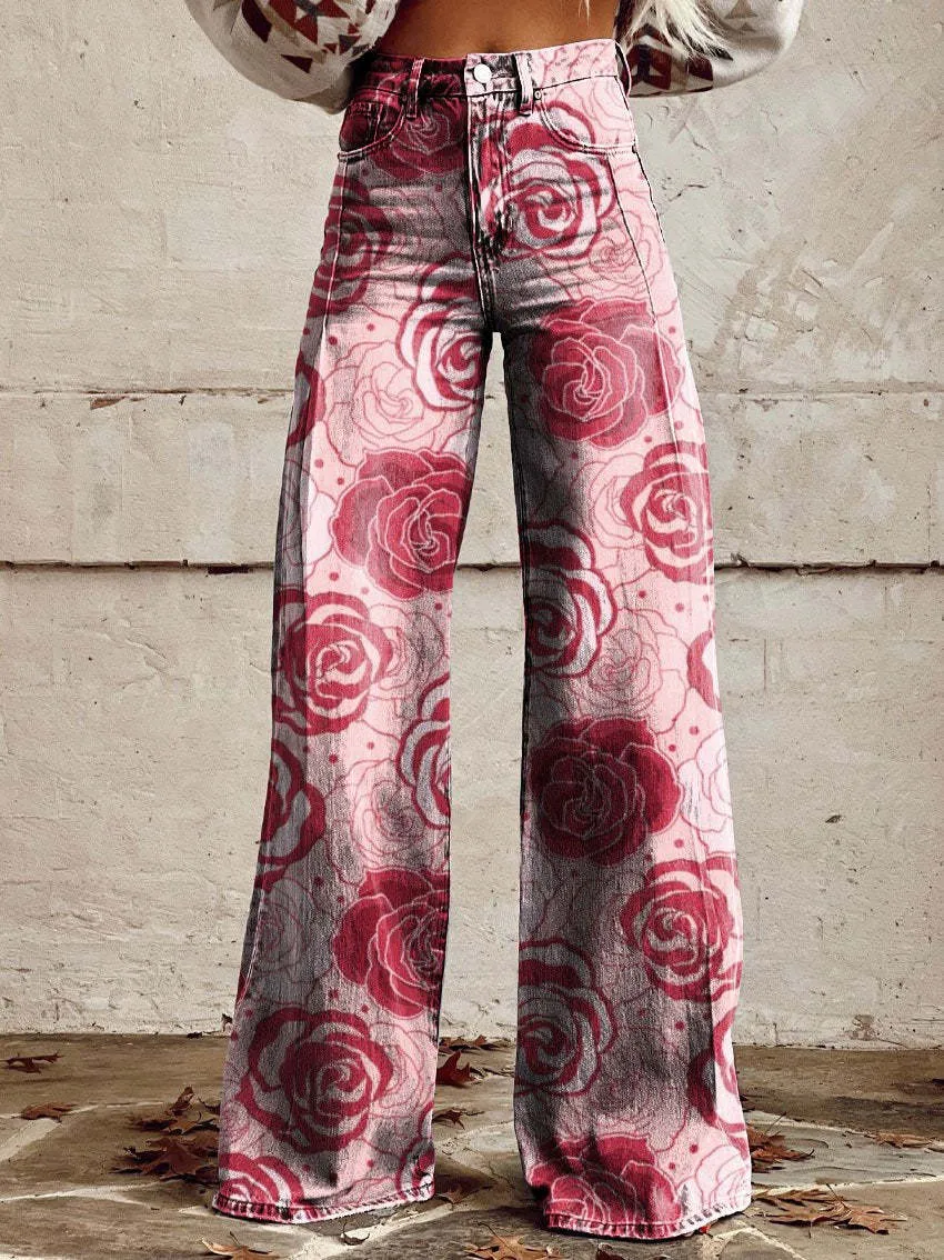 Women's Printed Plus Size Casual Pants