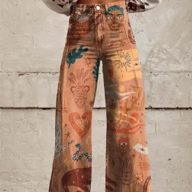 Women's Printed Plus Size Casual Pants