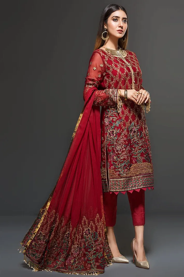 Zarif Embroidered Chiffon Collection 2019 – Rouge