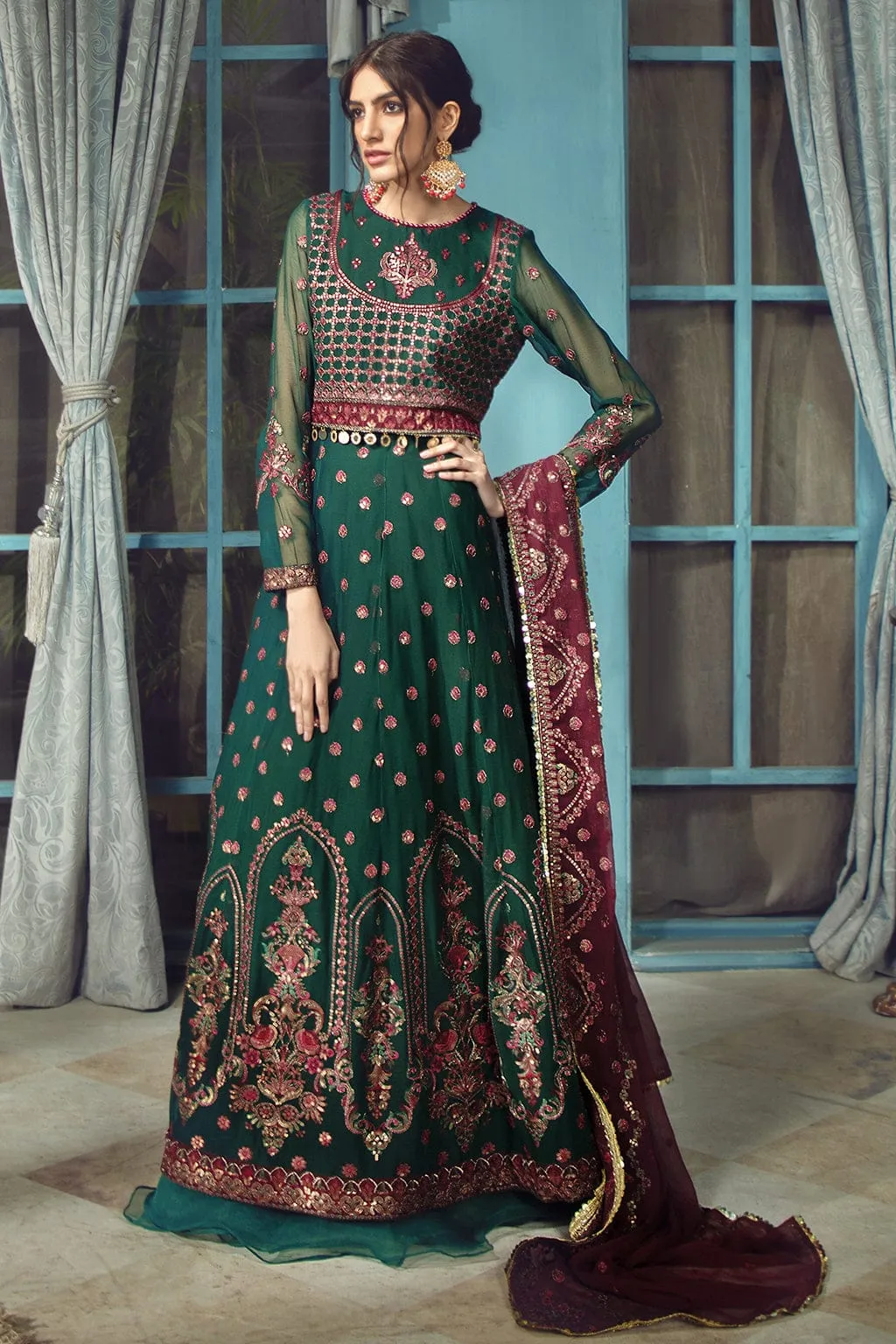 Zarif Rangrez Embroidered Chiffon Suits Unstitched 3 Piece (ZR 10 Chantria)